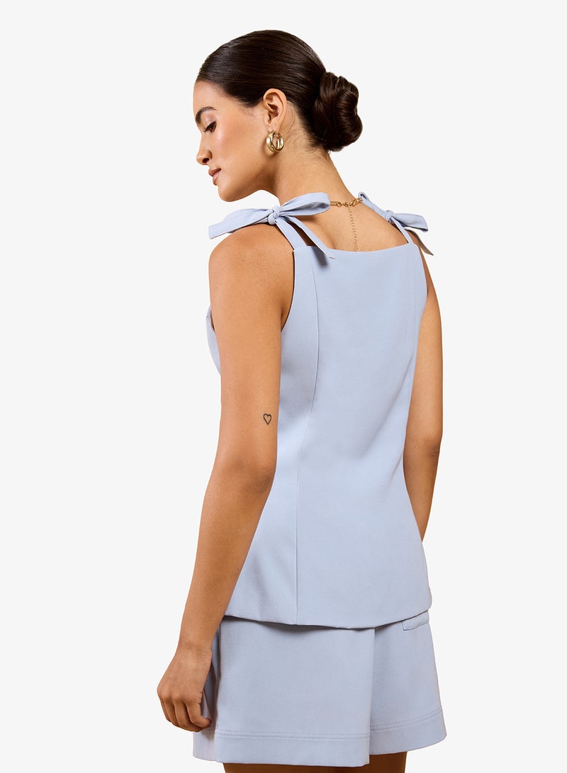 Little Mistress Blue Tie Waistcoat - Image 2